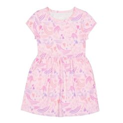 Wonder Nation Girls Short Sleeve Play Dress - Pink Pegasus