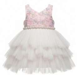 American Princess Special Occasion Baby Girl Pink White Party Dress