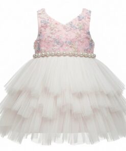 American Princess Special Occasion Baby Girl Pink White Party Dress