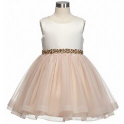 Rare Edition Special Occasion Girls Rhinestone Embellished Waist Party Dress