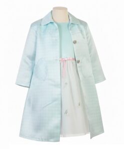 Purple Rose Girl's 2-Piece Aqua Houndstooth Jacket & Floral Tulle Dress Set