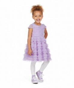 Kensie Girls Ruffle Mesh Special Occasion Dress - Lilac