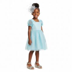 Kensie Girls Butterfly Puff Sleeve Special Occasion Dress - Blue