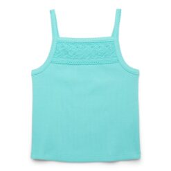 Wonder Nation Girls Crotchet Trim Tank Top - Blue