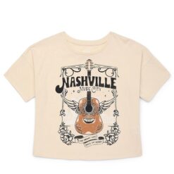 Wonder Nation Girls Cropped, Short Sleeve, Graphic T-Shirt - Cream