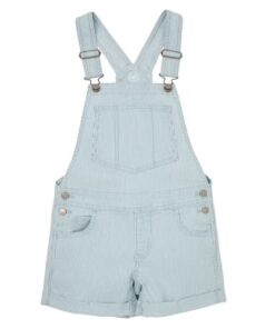 Wonder Nation Girls Denim Shortall - Pin Stripe Pinafore