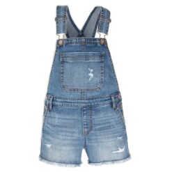 Wonder Nation Girls Denim Shortall - Blue Destruct Pinafore