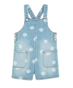 Wonder Nation Toddler Girls Floral Denim Shortalls - Floral