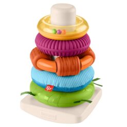 Fisher-Price Sensory Rock-a-Stack Roly-Poly Stacking Toy with Fine Motor Activities for Babies