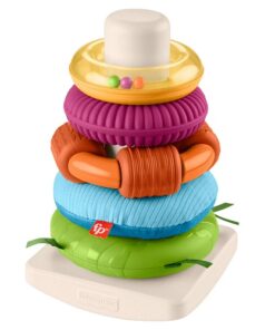 Fisher-Price Sensory Rock-a-Stack Roly-Poly Stacking Toy with Fine Motor Activities for Babies