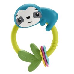 Fisher-Price Slide & Clack Sloth Baby Teether Toy Sensory Activity for Tummy Time for Newborns