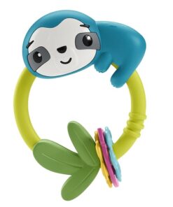 Fisher-Price Slide & Clack Sloth Baby Teether Toy Sensory Activity for Tummy Time for Newborns