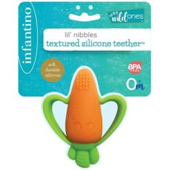 Infantino Lil' Nibbles Soft Baby Teether for Newborns & Toddlers 6-12 Months Unisex, Carrot