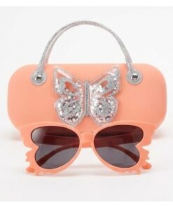 Wonder Nation Girls Butterfly Sunglasses With Carrying Purse