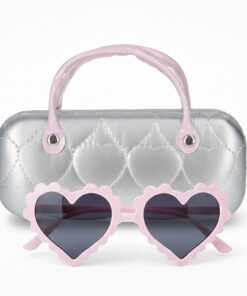 Wonder Nation Girls Sunglasses With Heart Quilt Carrying Purse