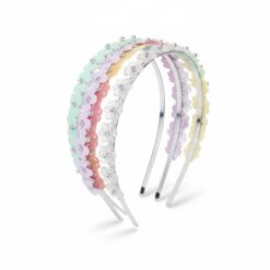 Wonder Nation Girls 3D Flowers and Rhinestone Headbands, 3-Pack