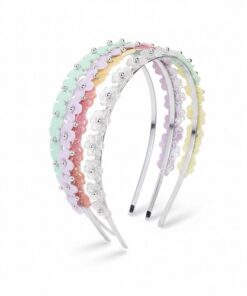 Wonder Nation Girls 3D Flowers and Rhinestone Headbands, 3-Pack