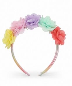 Wonder Nation Girls Chiffon Flowers and Glitter Ombre Headbands, 2-Pack