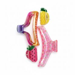 Wonder Nation Girls Fruit Claw Clips Set - 4 Piece
