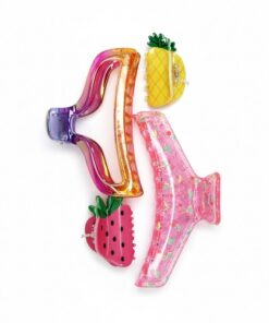Wonder Nation Girls Fruit Claw Clips Set - 4 Piece