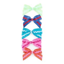 Wonder Nation Girls Ric Rac Salon Bow Hair Clips, 5-Pack, Multicolor