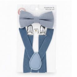 Wonder Nation Boys Stretch Suspenders and Bow Tie Set, 2-Piece - Blue