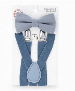 Wonder Nation Boys Stretch Suspenders and Bow Tie Set, 2-Piece - Blue