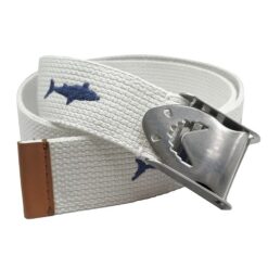 Wonder Nation Boys Shark Icon Belt, White