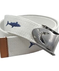 Wonder Nation Boys Shark Icon Belt, White