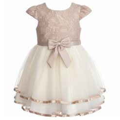 Rare Edition Special Occasion Girls Brown Lace Party Dress