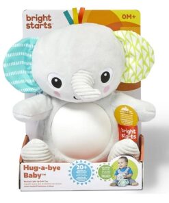 Bright Starts Hug-a-Bye Baby Elephant Stuffed Animal Dual-Mode Soft Toy Soother, Gray