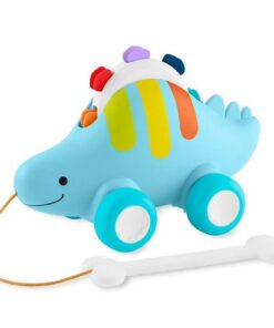 Skip Hop Explore & More Dinosaur 3-in-1 Baby Musical Pull Toy, Blue