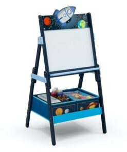 Delta Children Space Adventures Wooden Activity Easel with Storage, Greenguard Gold Certified