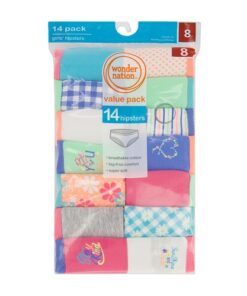 Wonder Nation Girls Hipster Cotton Underwear 14-Pack, Sizes 4-18