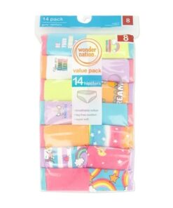 Wonder Nation Girls Hipster Cotton Underwear 14-Pack, Sizes 4-18 Unicorn