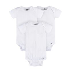 Gerber Baby Neutral 3-Pack White Short Sleeve Bodysuits, Sizes Preemie - 24 Months