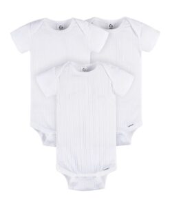 Gerber Baby Neutral 3-Pack White Short Sleeve Bodysuits, Sizes Preemie - 24 Months