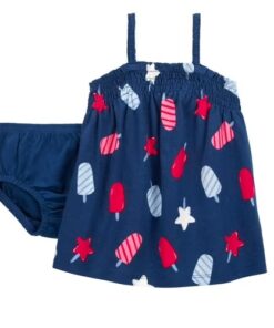 Carter's Child of Mine Baby Girl Patriotic Dress Set, 2-Piece, Sizes Newborn-12 Months