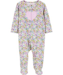 Carter's Child of Mine Baby Girl Sleep 'n Play, One-Piece - Floral Purple