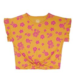 Wonder Nation Girls Short Sleeve Tie Front Tee, Sizes 4-18 & Plus