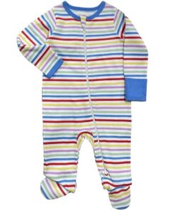 Wonder Nation Baby Gender Neutral Zip Front Footed Sleep N Play Pajamas, Sizes Preemie-6/9 Months- Stripes