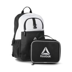 Reebok Boys' Maddox 17" Laptop Backpack and Lunch Box Set, Black