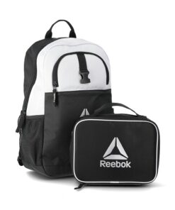 Reebok Boys' Maddox 17" Laptop Backpack and Lunch Box Set, Black