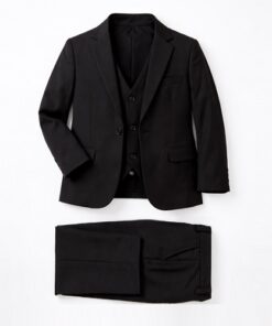 Boys Classic Black 3 Piece Suit - Blazer, Vest & Pant
