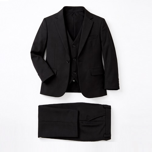 Boys Classic Black 3 Piece Suit – Blazer, Vest & Pant