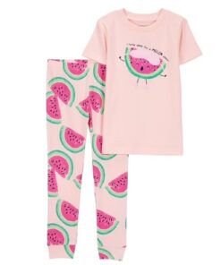 Carter's Child of Mine Girls Baby and Toddler Pajama Set, 12M-5T- Watermelon