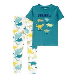 Carter's Child of Mine Girls Baby and Toddler Pajama Set, 12M-5T- Teal Dino