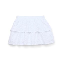 Wonder Nation Girls Cotton Eyelet Skirt - White, Sizes 4-18 & Plus