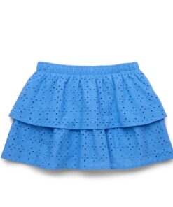 Wonder Nation Girls Cotton Eyelet Skirt - Blue, Sizes 4-18 & Plus