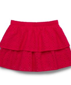 Wonder Nation Girls Cotton Eyelet Skirt - Fuschia Pink, Sizes 4-18 & Plus